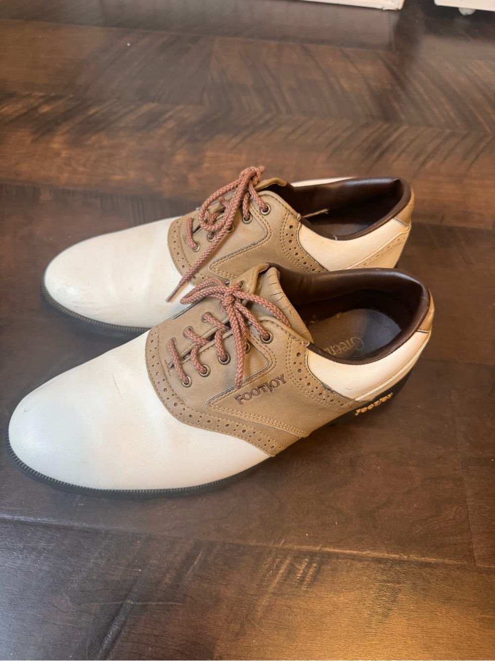Brown & White Golf FootJoy Shoes